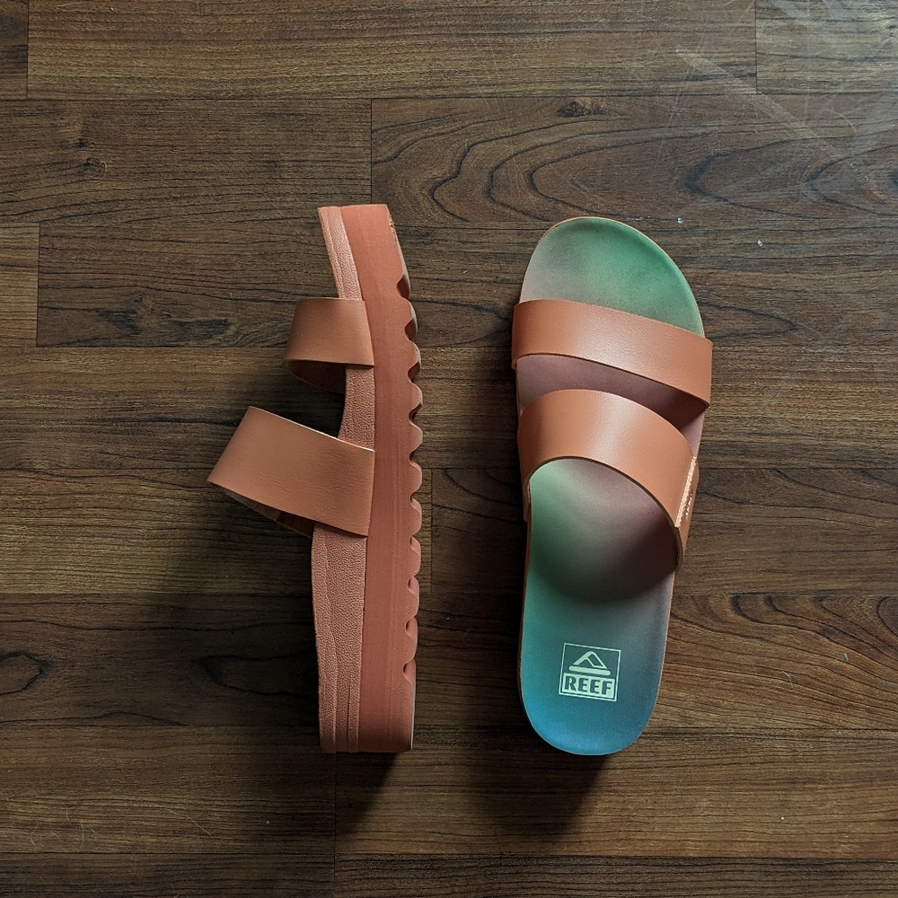 Orange Reef Slide Sandals
